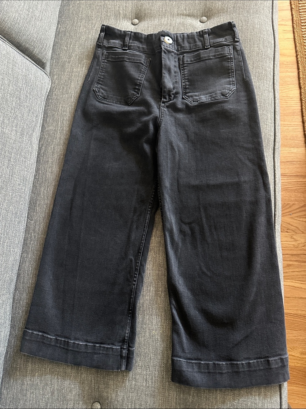Anthropologie Maeve Colette Jeans - Wide Leg Black Cropped Jeans